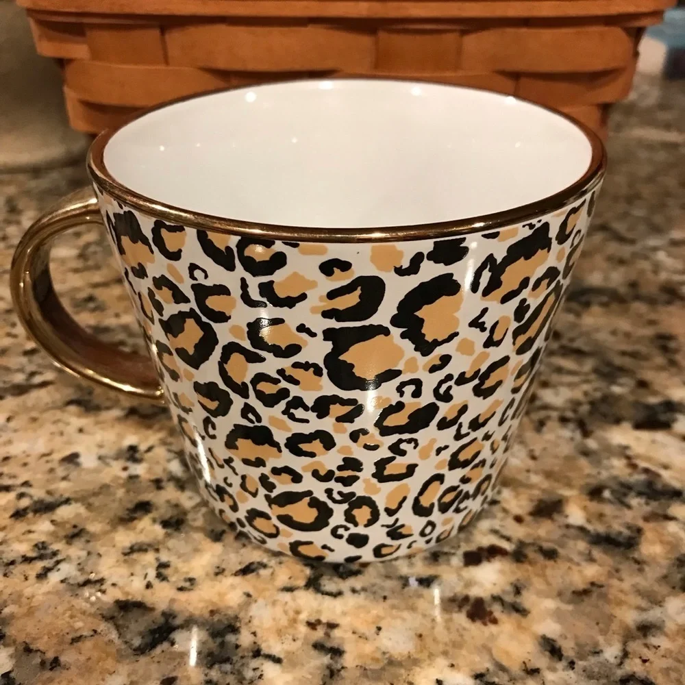 ☕️prima design Gold & Leopard Coffee Mug